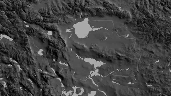 Uvs Provincia Mongolia Mapa Escala Grises Con Lagos Ríos Forma — Foto de Stock