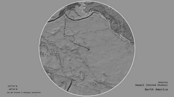 Région Des États Unis Hawaï Centrée Dans Cercle Entourant Son — Photo