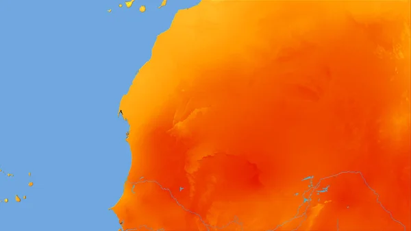 Área Mauritânia Mapa Anual Temperatura Projeção Estereográfica Composição Bruta Das — Fotografia de Stock