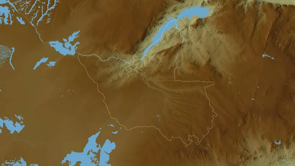 Matabeleland North Zimbabwe Tartomány Színes Dombormű Tavakkal Folyókkal Alakzat Körvonalazódik — Stock Fotó