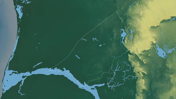 Brakna Regionen Mauretanien Färgad Lättnad Med Sjöar Och Floder Form — Stockfoto