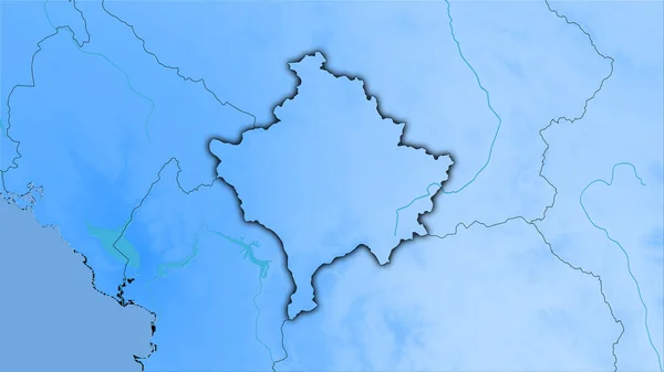 Obszar Kosowa Rocznej Mapie Opadów Projekcji Stereograficznej Surowa Kompozycja Warstw — Zdjęcie stockowe