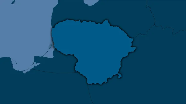 Litauen Auf Der Soliden Landkarte Der Stereographischen Projektion Rohe Zusammensetzung — Stockfoto