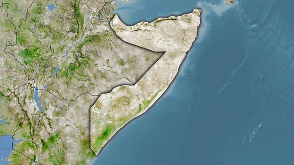 Somalia Gebiet Auf Dem Satelliten Eine Karte Der Stereographischen Projektion — Stockfoto