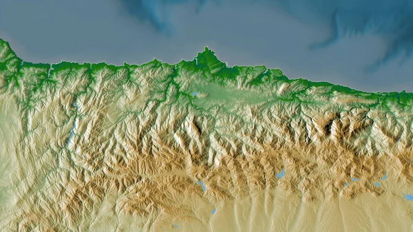 Principado Asturias Comunidad Autónoma España Datos Sombreado Colores Con Lagos — Foto de Stock