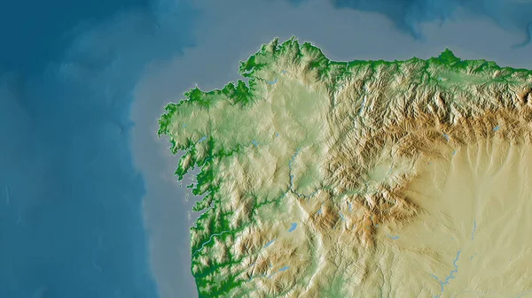 Galícia Spanyolország Autonóm Közössége Színes Árnyalatok Tavakkal Folyókkal Alakzat Körvonalazódik — Stock Fotó