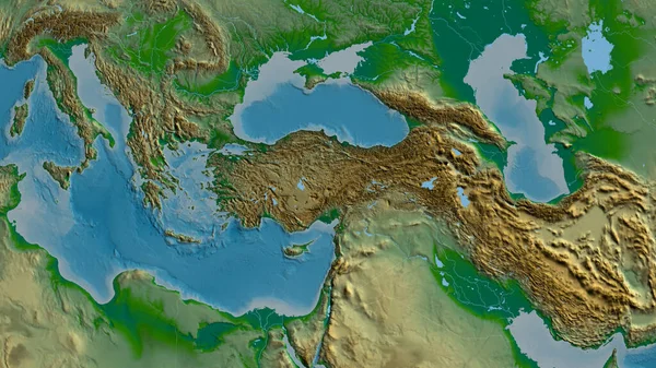 Die Türkei Vergrößerte Und Vergrößerte Sich Die Wichtigsten Physikalischen Landschaftsmerkmale — Stockfoto