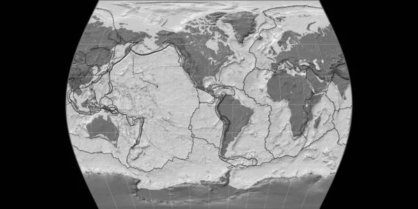 Weltkarte Der Times Atlas Projektion Auf West Längengrad Zentriert Bilevel — Stockfoto