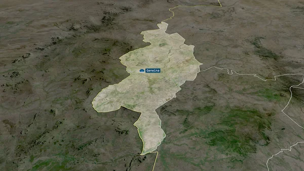 Darfur Occidental Estado Sudán Acercó Destacó Con Capital Imágenes Satélite — Foto de Stock