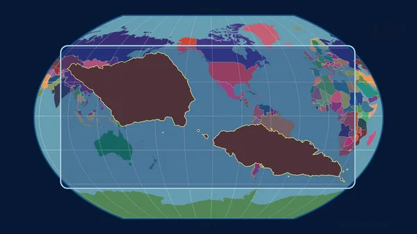 Огляду Самоа Має Рамки Перспективи Глобальній Карті Проекції Каврайського Форма — стокове фото