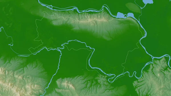 Sremski Okręg Serbii Kolorowe Dane Zacienienia Jeziorami Rzekami Kształt Nakreślony — Zdjęcie stockowe