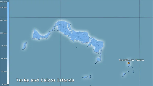 Precipitação Mês Mais Chuvoso Dentro Área Das Ilhas Turcas Caicos — Fotografia de Stock