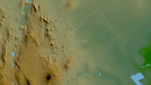 Isiolo County Kenya Colored Shader Data Lakes Rivers Shape Outlined — Stock Photo, Image
