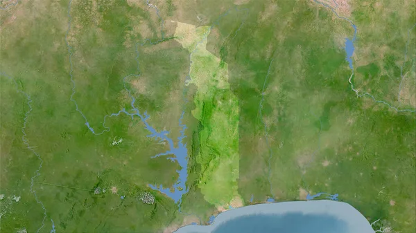 Togo Område Satellitkarta Stereografisk Projektion Sammansättning Raster Skikt — Stockfoto