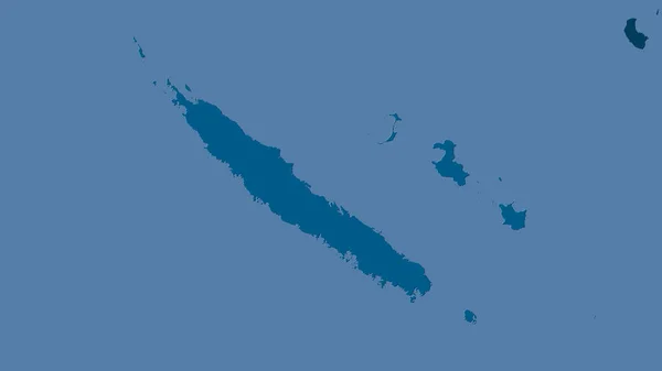 Nueva Caledonia Mapa Sólido Proyección Estereográfica Composición Cruda Las Capas — Foto de Stock