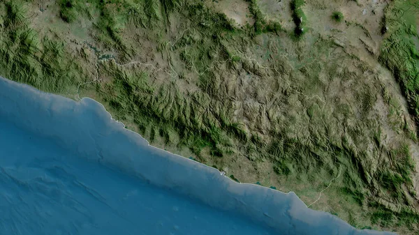 Guerrero Estado México Imagens Satélite Forma Delineada Contra Sua Área — Fotografia de Stock