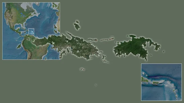 Närbild Amerikanska Jungfruöarna Thomas John Och Dess Läge Regionen Och — Stockfoto