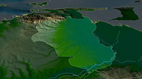 Monagas Stan Wenezuela Powiększył Podkreślił Główne Cechy Krajobrazu Fizycznego Renderowanie — Zdjęcie stockowe