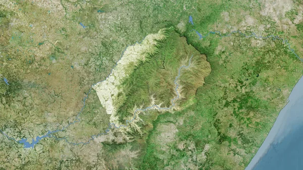 Lesotho Område Satellit Kartan Stereografisk Projektion Sammansättning Raster Skikt — Stockfoto