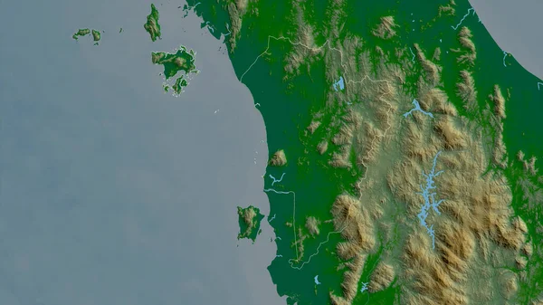 Кедах Штат Малайзия Цветные Шейдерные Данные Озерами Реками Форма Очерченная — стоковое фото