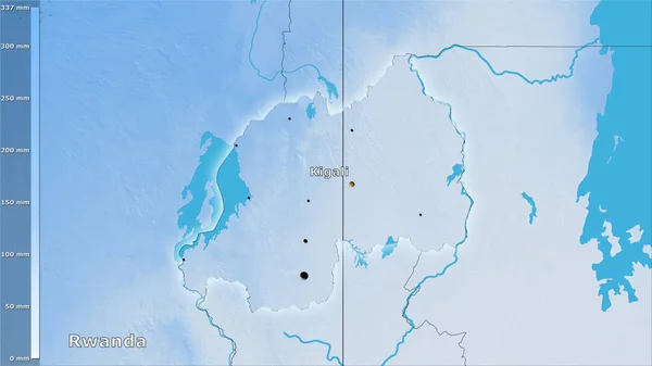Precipitación Del Cuarto Más Seco Dentro Del Área Ruanda Proyección —  Fotos de Stock