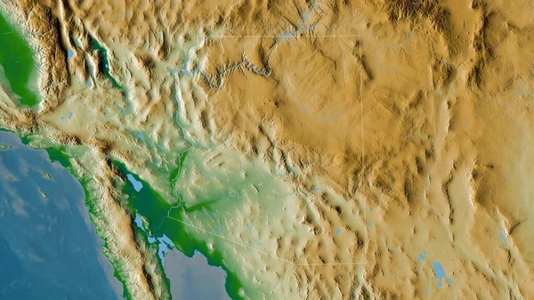 アリゾナ州 アメリカ合衆国の州 湖や川と色シェーダーデータ 形状は その国の領域に対して概説 3Dレンダリング — ストック写真