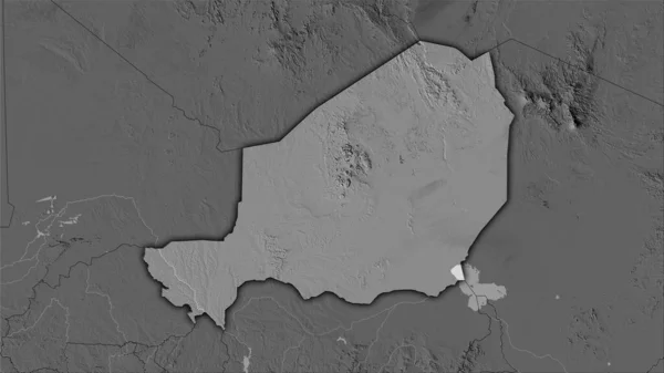 Zona Níger Mapa Elevación Bilevel Proyección Estereográfica Composición Cruda Capas — Foto de Stock