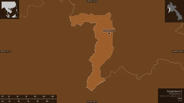 Xaignabouri Provinz Laos Gemusterte Körper Mit Seen Und Flüssen Gestalt — Stockfoto