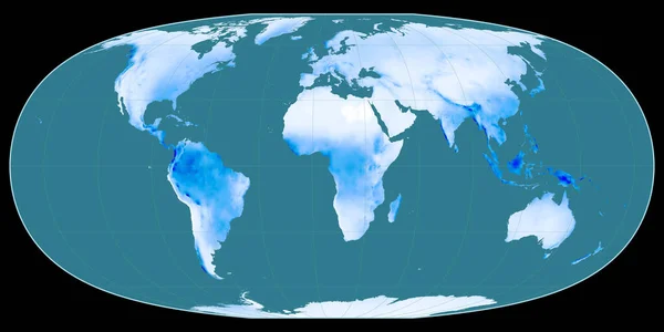 Mapa Świata Projekcji Mcbryde Thomasa Skupiona Wschodniej Długości Geograficznej Średnia — Zdjęcie stockowe