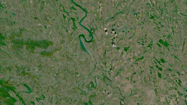 Dubasari District Moldova Satellite Imagery Shape Outlined Its Country Area — Stock Photo, Image