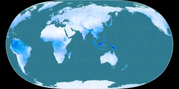 Wereldkaart Natural Earth Projectie Gecentreerd Oost Lengtegraad Gemiddelde Jaarlijkse Neerslag — Stockfoto
