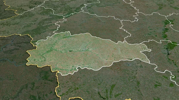 Kursk Región Rusia Acercó Destacó Imágenes Satélite Renderizado — Foto de Stock