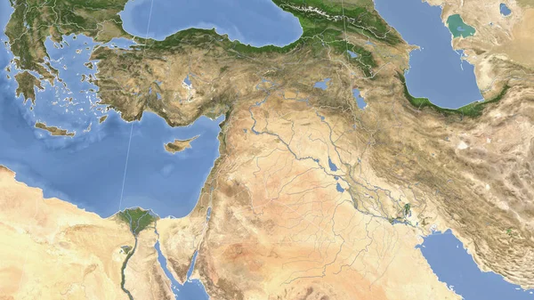 Siria Vecindario Perspectiva Oblicua Distante Sin Contorno Imágenes Satélite —  Fotos de Stock