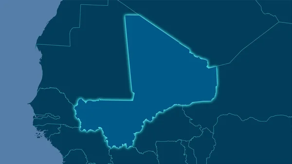 Mali Gebiet Auf Der Soliden Karte Der Stereographischen Projektion Rohe — Stockfoto