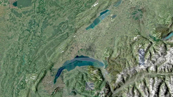 Vaud Cantón Suiza Imágenes Satélite Forma Delineada Contra Área País — Foto de Stock