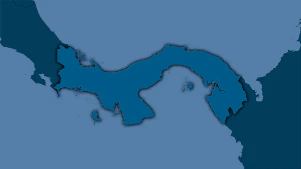 Area Panama Sulla Mappa Solida Nella Proiezione Stereografica Composizione Grezza — Foto Stock