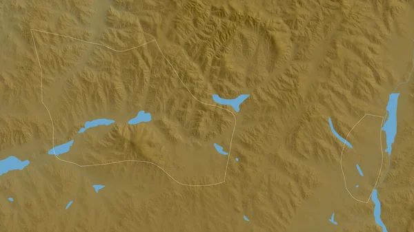 モンゴルの都市ウランバートル 湖や川と色シェーダーデータ 形状は その国の領域に対して概説 3Dレンダリング — ストック写真