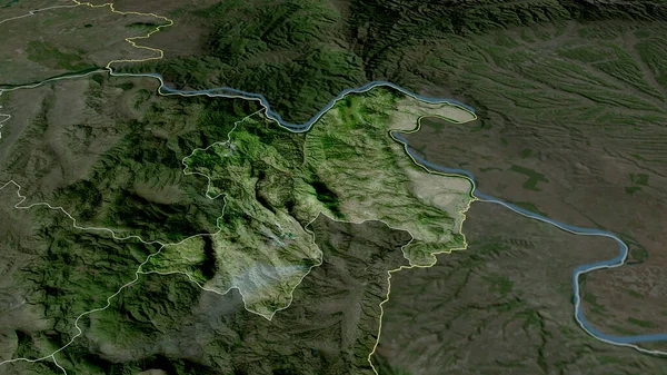 Borski District Van Servië Gezoomd Gemarkeerd Satellietbeelden Weergave — Stockfoto