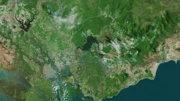Dong Nai Provincie Vietnam Satellietbeelden Vorm Geschetst Tegen Zijn Landelijk — Stockfoto