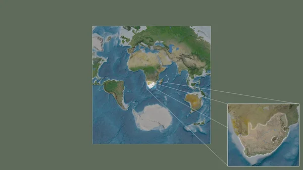 Zone Élargie Élargie Afrique Sud Extraite Carte Grande Échelle Monde — Photo