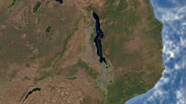 Malawi Esbozado Imagen Satelital Alta Resolución —  Fotos de Stock