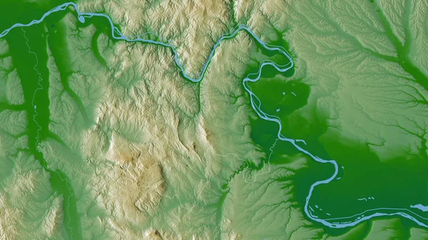 波尔斯基 塞尔维亚区 湖泊和河流的彩色阴影数据 形状与它的国家相对应 3D渲染 — 图库照片