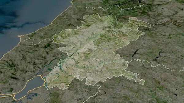 Santarem Distriktet Portugal Zoomade Och Markerade Satellitbilder Rendering — Stockfoto