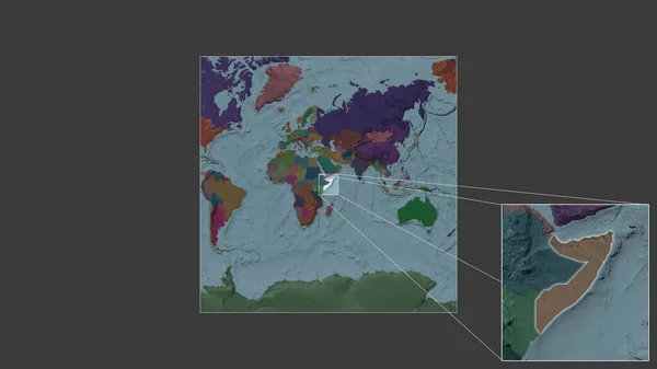 Área Ampliada Ampliada Somalia Extraída Del Mapa Gran Escala Del — Foto de Stock