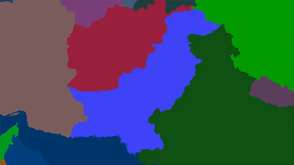 Pakistan Area Administrative Divisions Map Stereographic Projection Raw Composition Raster — Stock Photo, Image
