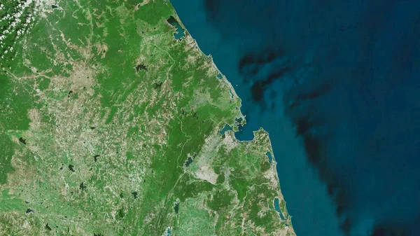 Trincomalee Distrikt Von Sri Lanka Satellitenbilder Umrissen Gegen Das Land — Stockfoto