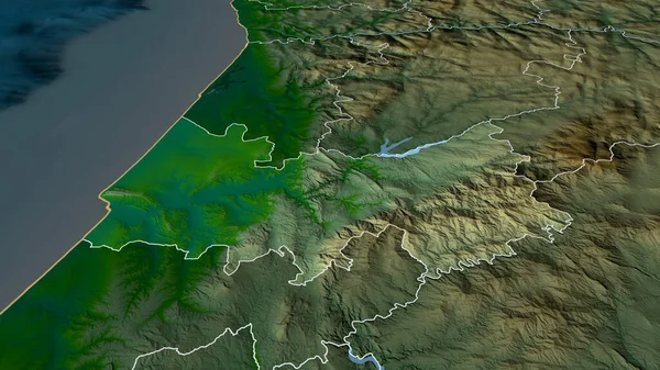 Coimbra Distrikt Portugal Zoomas Och Markeras Huvuddragen Det Fysiska Landskapet — Stockfoto