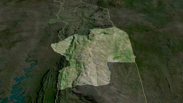 Centre Region Togo Zoomed Highlighted Satellite Imagery Rendering — Stock Photo, Image