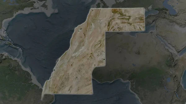 Західна Сахара Розширилася Засвітилася Темному Тлі Свого Оточення Супутникові Зображення — стокове фото