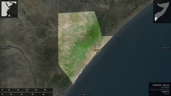 Jubbada Hoose Περιφέρεια Σομαλίας Δορυφορικές Εικόνες Σχήμα Που Παρουσιάζεται Ενάντια — Φωτογραφία Αρχείου